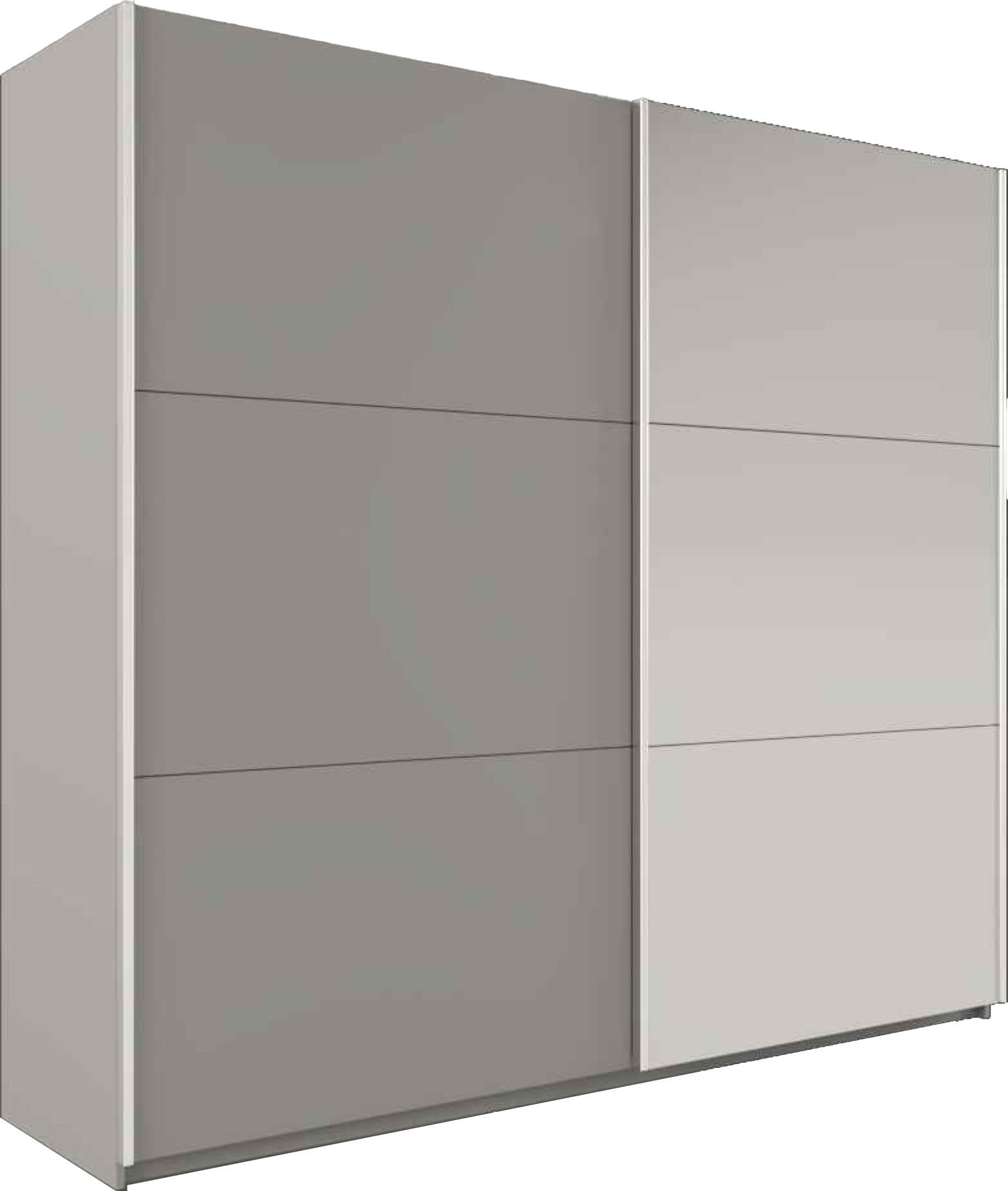 SCHWEBETÜRENSCHRANK IVERN 250/215/65 cm 2-türig mit Spiegel Grau - Grau, Holzwerkstoff (250/215/65cm) - MASSENO