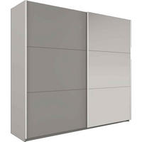 SCHWEBETÜRENSCHRANK IVERN 250/215/65 cm 2-türig mit Spiegel Grau - Grau, Holzwerkstoff (250/215/65cm) - MASSENO