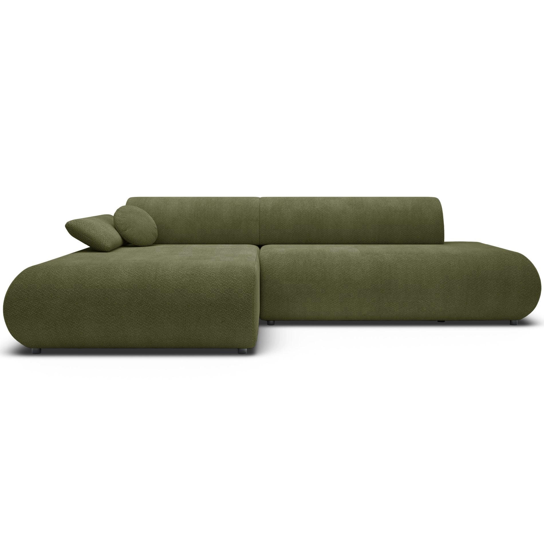 ECKSOFA Armone Olivgrün Chenille - Schwarz/Olivgrün, Kunststoff/Textil (286/173.5cm) - Selsey