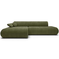 ECKSOFA Armone Olivgrün Chenille - Schwarz/Olivgrün, Kunststoff/Textil (286/173.5cm) - Selsey