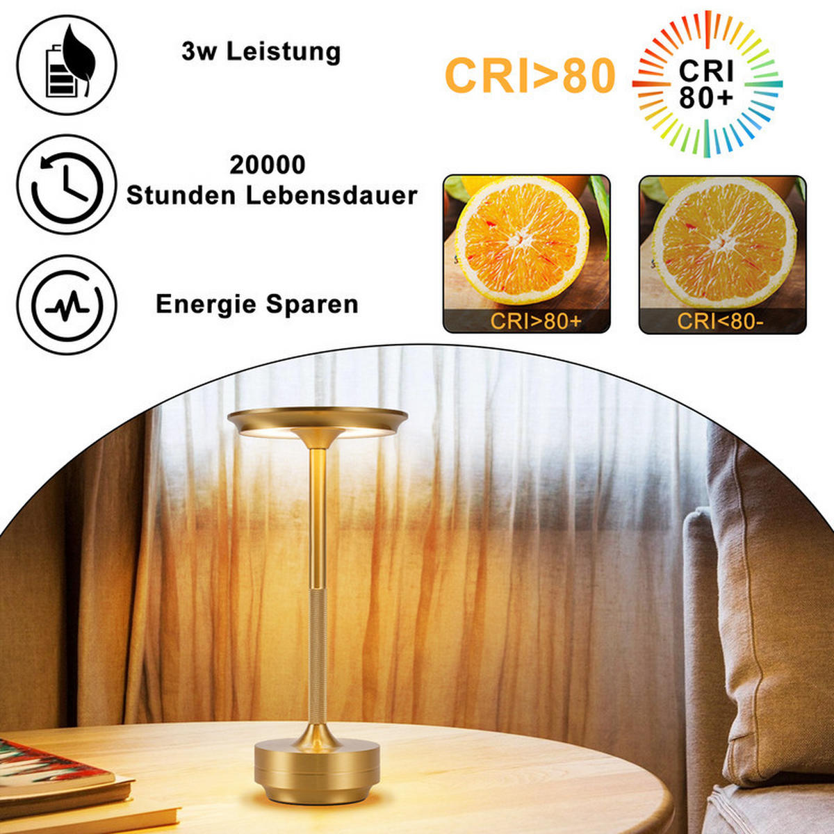 LED-TISCHLEUCHTE BRIGITTE Ⅲ 27/13/13 cm(2er-set) - Goldfarben, Metall (27/13/13cm) - Nettlife