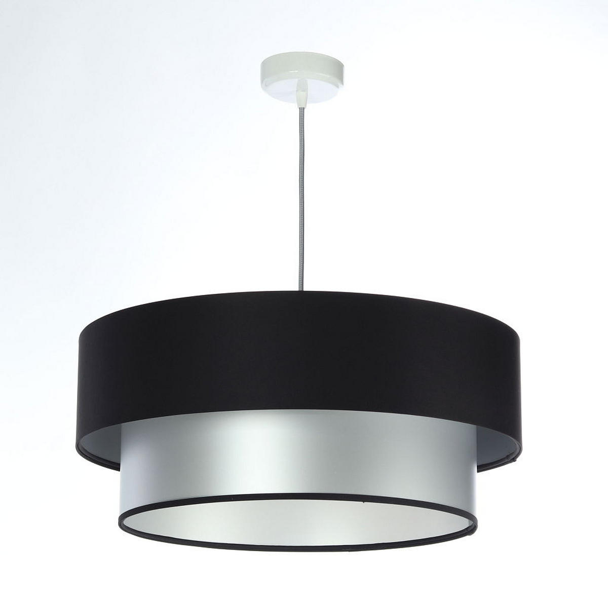 HÄNGELEUCHTE Schwarz 40/20 cm - Silberfarben/Schwarz, Kunststoff (40/1/20cm) - ONZENO