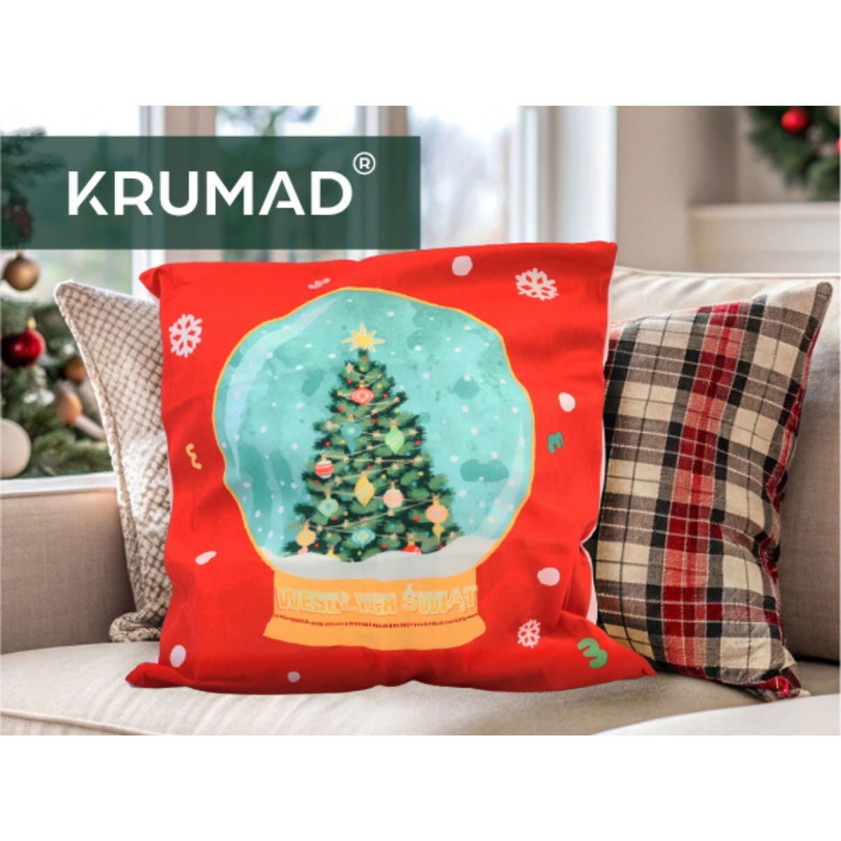 KISSENBEZUG Weihnachts Dekokissenbezug 44x44cm - Rot, Textil (45/45cm) - KRUMAD