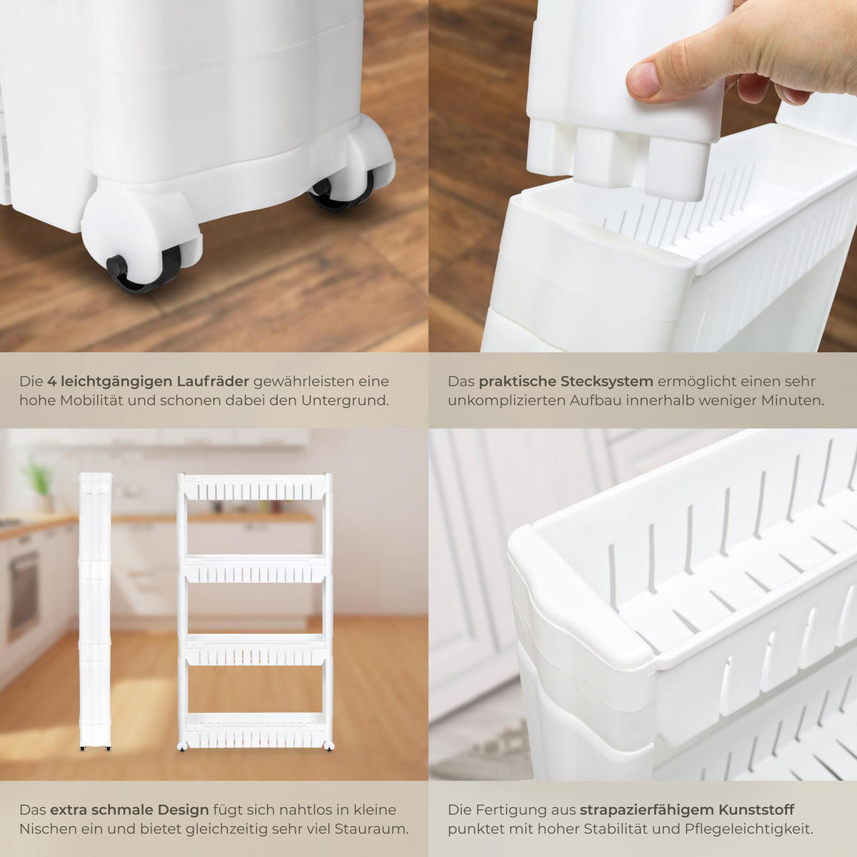 NISCHENREGAL Joe, 54 x 12 x 101 cm , weiß - Weiß, Textil (12/101/54cm) - tectake