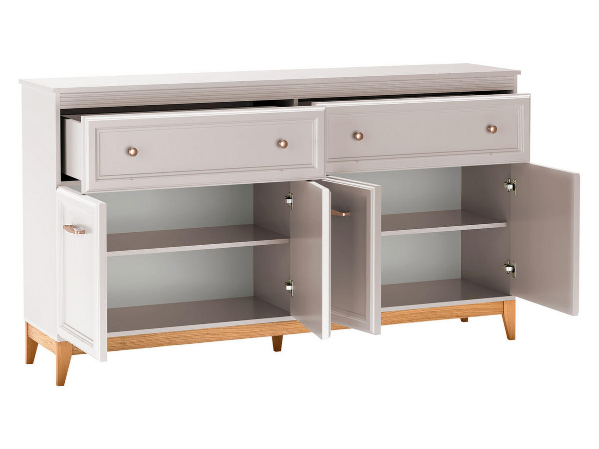 SDEBOARD Windsor W-02 - Kaschmir/Eichefarben, Holz/Holzwerkstoff (179/100/41cm) - MIRJAN24