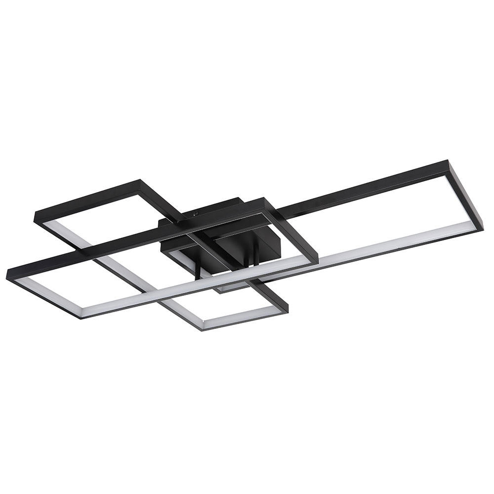 LED DECKENLEUCHTE Schwarz Opal - Schwarz, Metall (75/50/10cm)