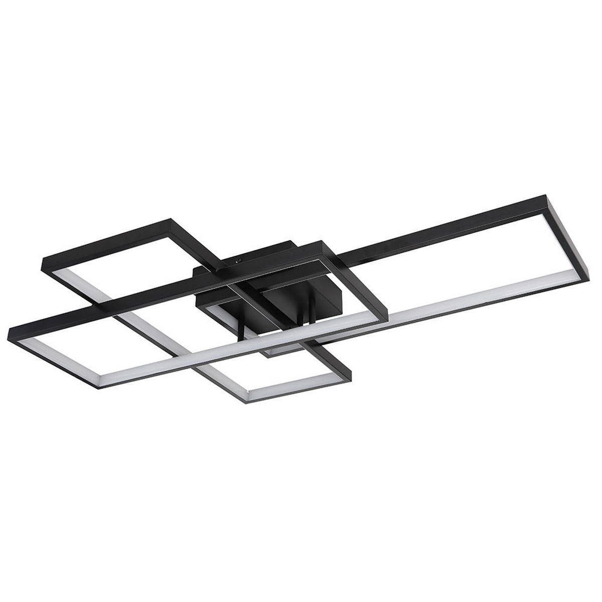 LED DECKENLEUCHTE Schwarz Opal - Schwarz, Metall (75/50/10cm)