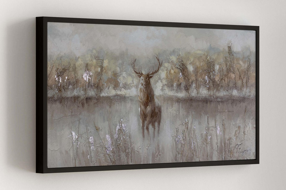 ACRYLBILD HANDGEMALT 120/60 cm - Beige/Braun, Holz/Textil (120/60cm) - KUNSTLOFT