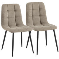 ESSZIMMERSTUHL 2 Cord Taupe - Taupe/Schwarz, Textil/Metall (45/84/55cm) - CLP