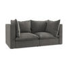 2-SITZER SOFA Strukturstoff Grau - Dunkelgrau/Schwarz, Holzwerkstoff/Kunststoff (180/77/90cm) - LaMiaSofa