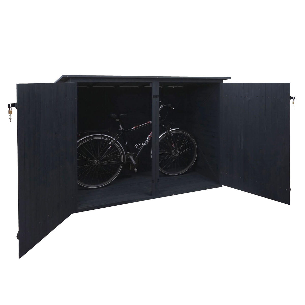 1ER-FAHRRADGARAGE Anthrazit - Anthrazit, Holz (184/152/98cm) - MCW