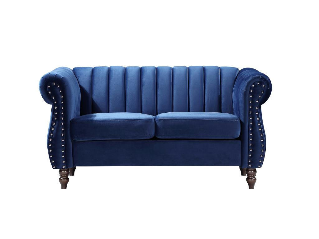 CHESTERFIELD-SOFAGARNITUR - 3-Sitzer & 2-Sitzer - Samt - Königsblau - TRUMBO - Blau, Textil (78/77/195cm) - Vente-Unique
