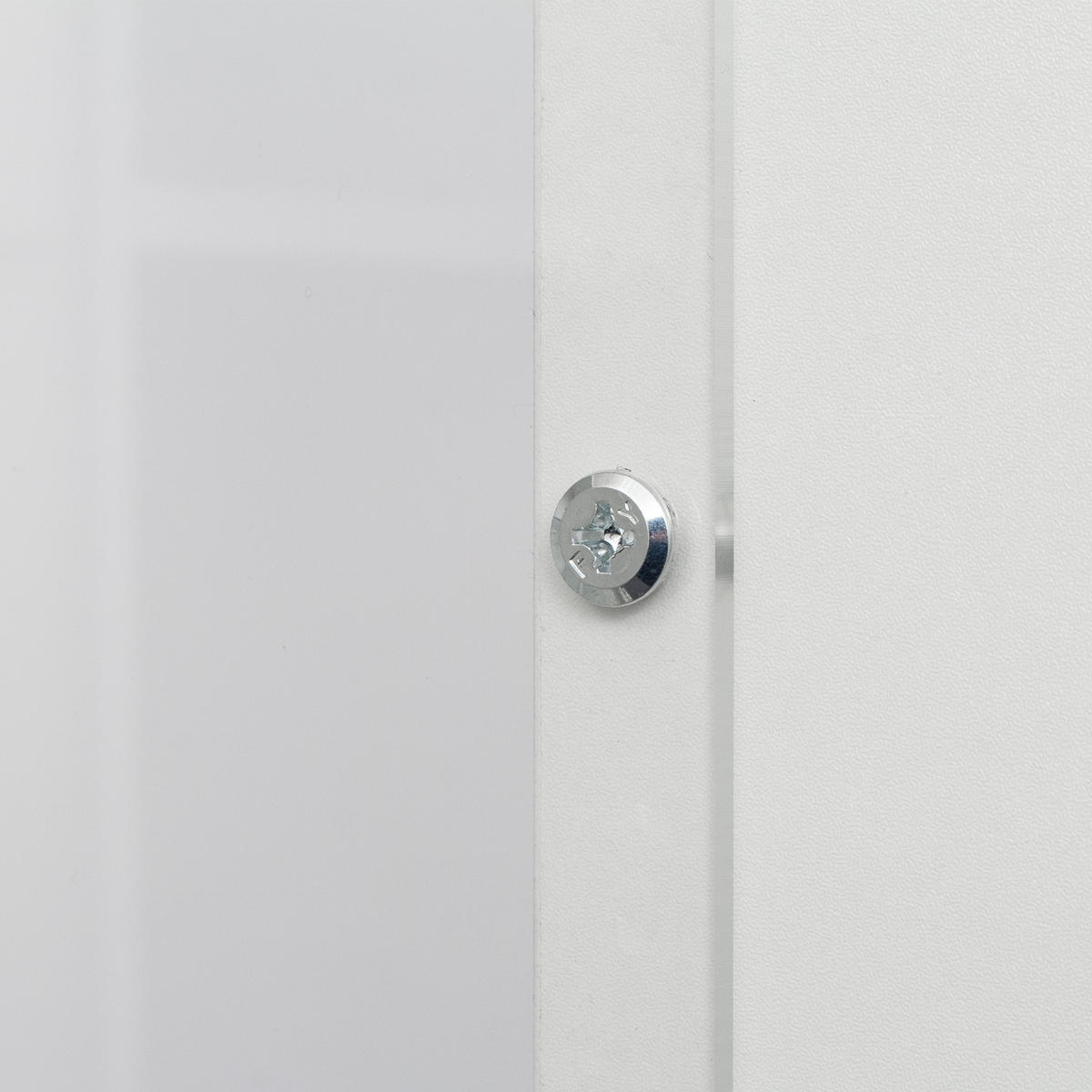 VITRINENSCHRANK weiß mit Acryltür, Glasböden und App-gesteuerter USB-LED 59,5 × 35 × 182 cm aus Spanplatte - Weiß, Holzwerkstoff (59.5/182/35cm) - Luhomfu