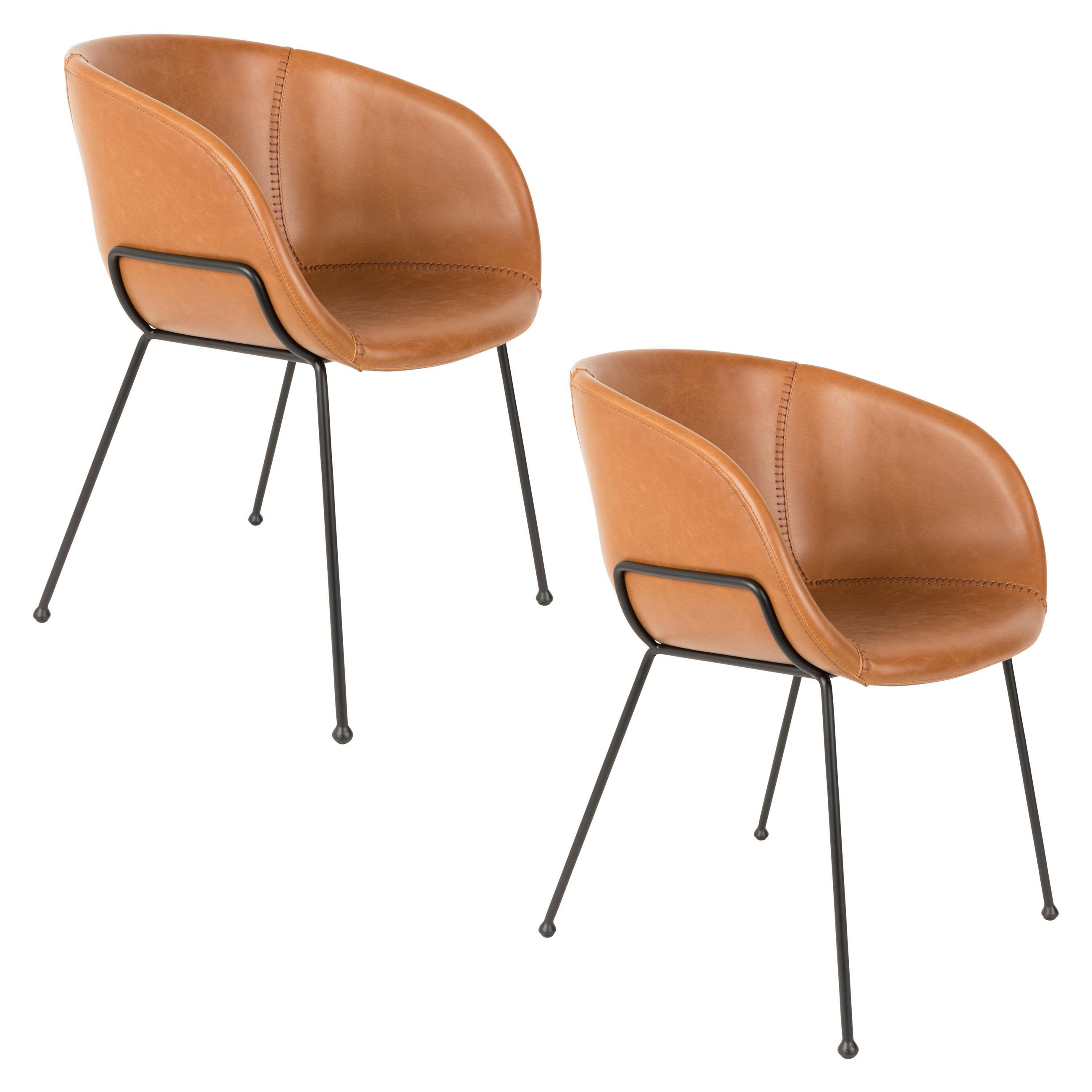 ESSZIMMERSTUHL Feston Braun - 2 er Set - Braun, Kunststoff (56.5/77/55cm) - Zuiver