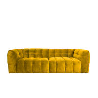 SOFA RIO Gelb Webstoff - Gelb/Schwarz, Textil (282/68/105cm) - KAWOLA