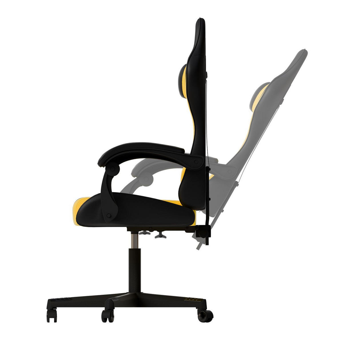 GAMINGSTUHL HyperSeat schwarz/gelb - Gelb, Kunststoff (63/131/121cm) - Juskys
