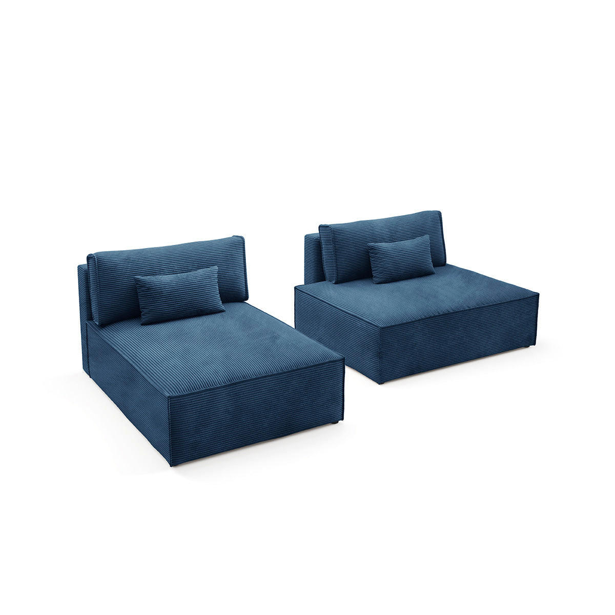 ECKSOFA Georgia Dunkelblau - Blau, Holz (236/148cm) - Petits-meubles