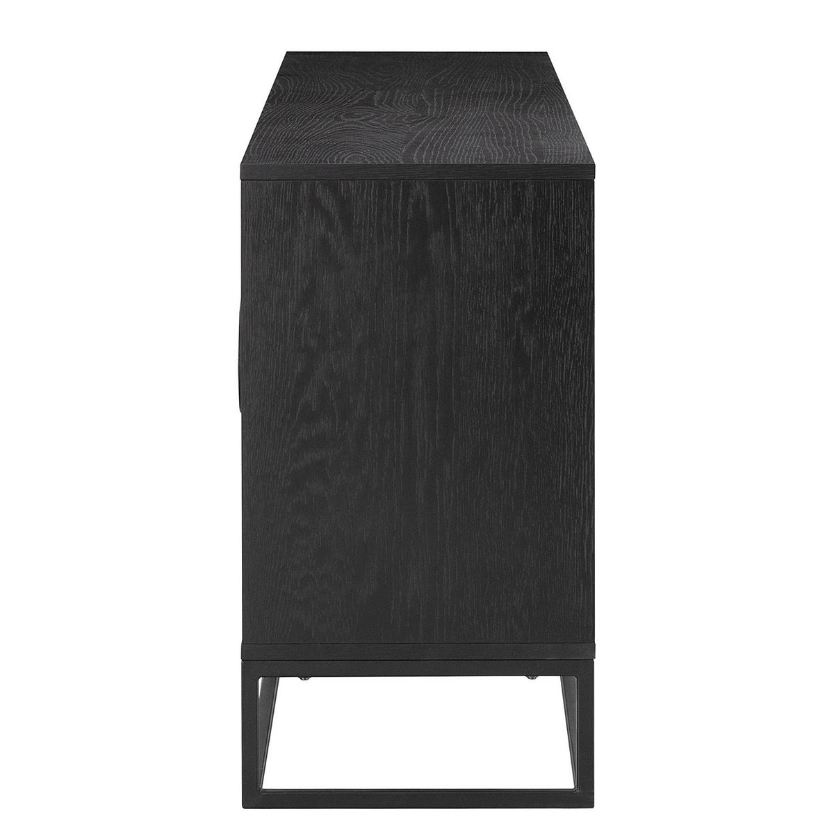 SIDEBOARD - MDF / Metall - Eiche - Eichefarben/Schwarz, Holzwerkstoff/Metall (180/75/40cm) - home24