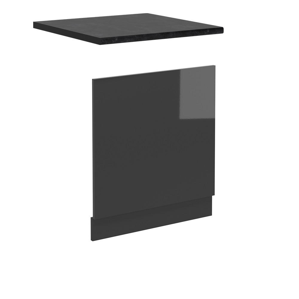 GESCHIRRSPÜLBLENDE R-Line Anthrazit Hochglanz 60 cm , AP Anthrazit - Schwarz Hochglanz/Anthrazit, Holzwerkstoff (60/57.2/1.6cm) - Vicco