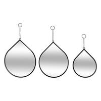 METALLSPIEGEL Leny tropfenförmig, 3er-Set - Schwarz, Metall (0.5/43/25cm) - Atmosphera Createur d´interieur