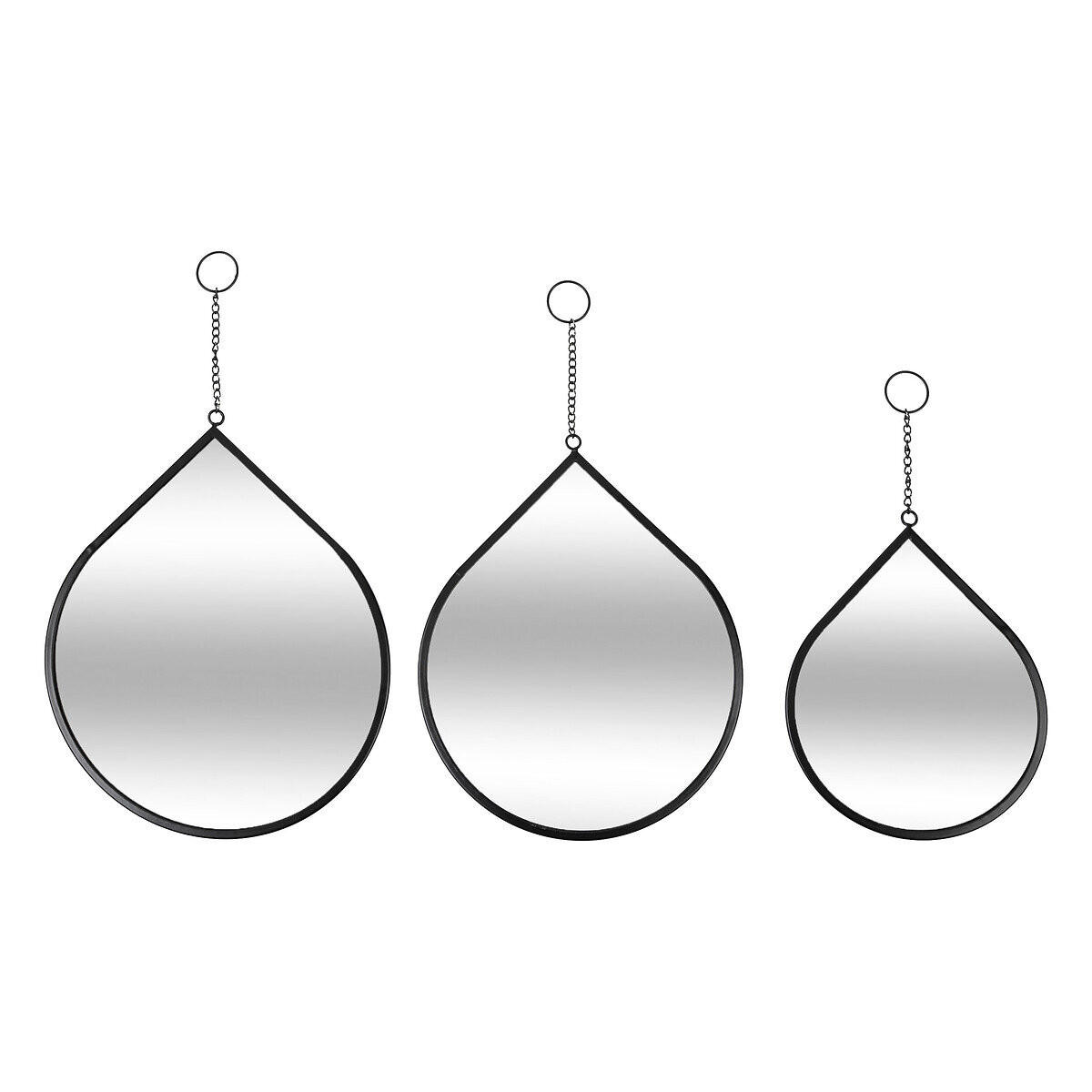METALLSPIEGEL Leny tropfenförmig, 3er-Set - Schwarz, Metall (0.5/43/25cm) - Atmosphera Createur d´interieur
