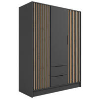 KLEIDERSCHRANK NELIA - 150 cm - Schwarz/Eiche Artisan, Holzwerkstoff (150/200/51cm) - ALTDECOR