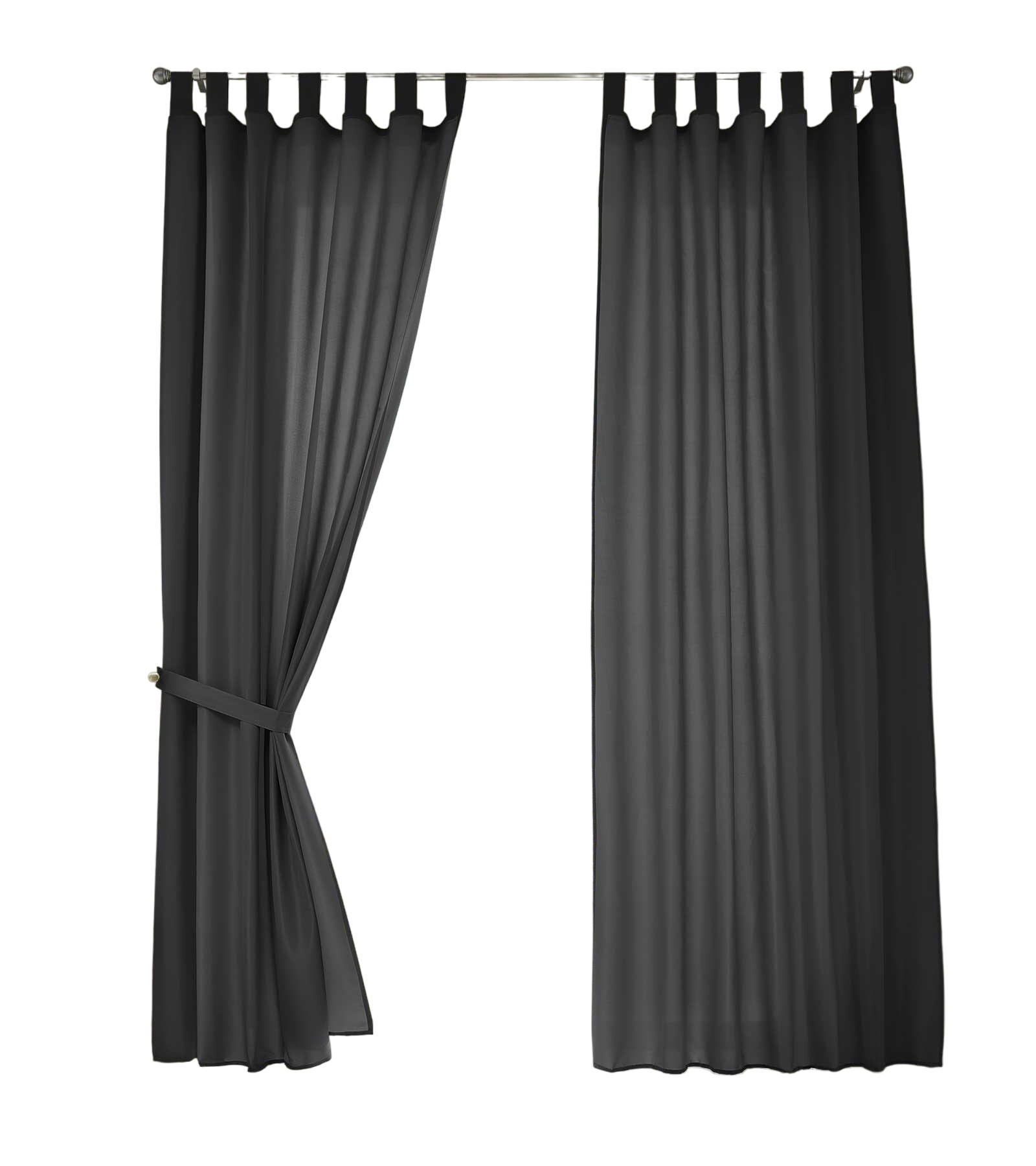 VORHANG 2ER SET POTSDAM HxB 245x140 cm Schwarz - Schwarz, Textil (140/245cm) - Gardinenbox