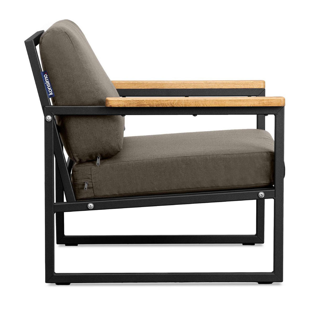 GARTENSESSEL TRIBO ,Schwarz/Beige - Beige/Schwarz, Holz/Textil (70/65/60cm) - KONSIMO®