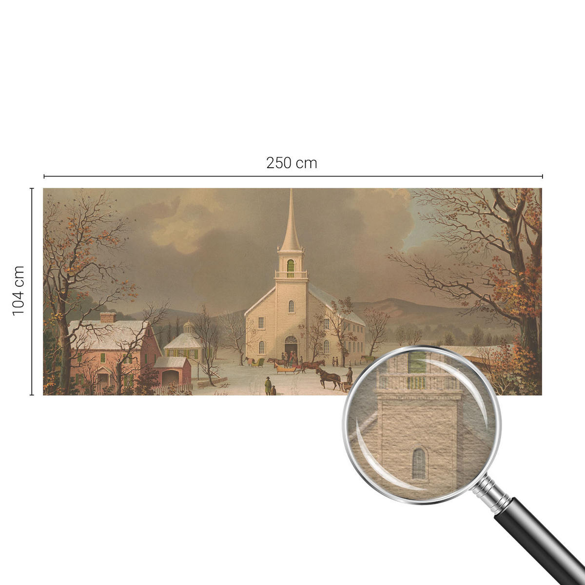 FOTOTAPETE 250x104 cm - Winterlandschaft - Braun, Textil (250/104cm) - Wallfluent