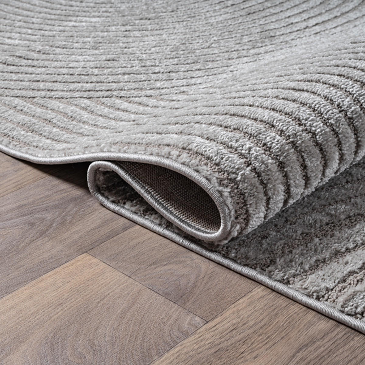 LÄUFER CETINA Geometrisch Polypropylen-Polyester Grau 80 x 300 cm - Grau, Textil (80/300cm) - KADIMA DESIGN