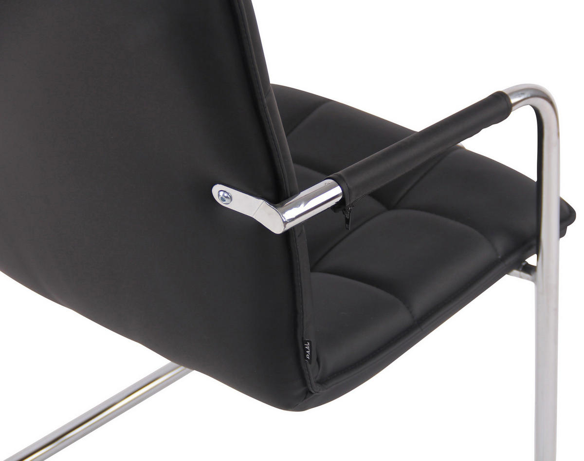 SCHWINGSTUHL Lederlook schwarz - Chromfarben/Schwarz, Textil/Metall (57/89/64cm) - CLP
