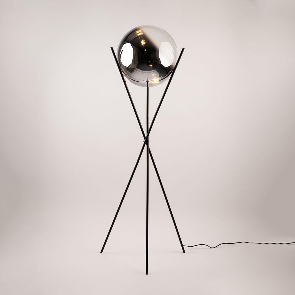 STEHLAMPE Orb Axis Rauch/Schwarz - Anthrazit, Glas (40/40/160cm) - s.luce