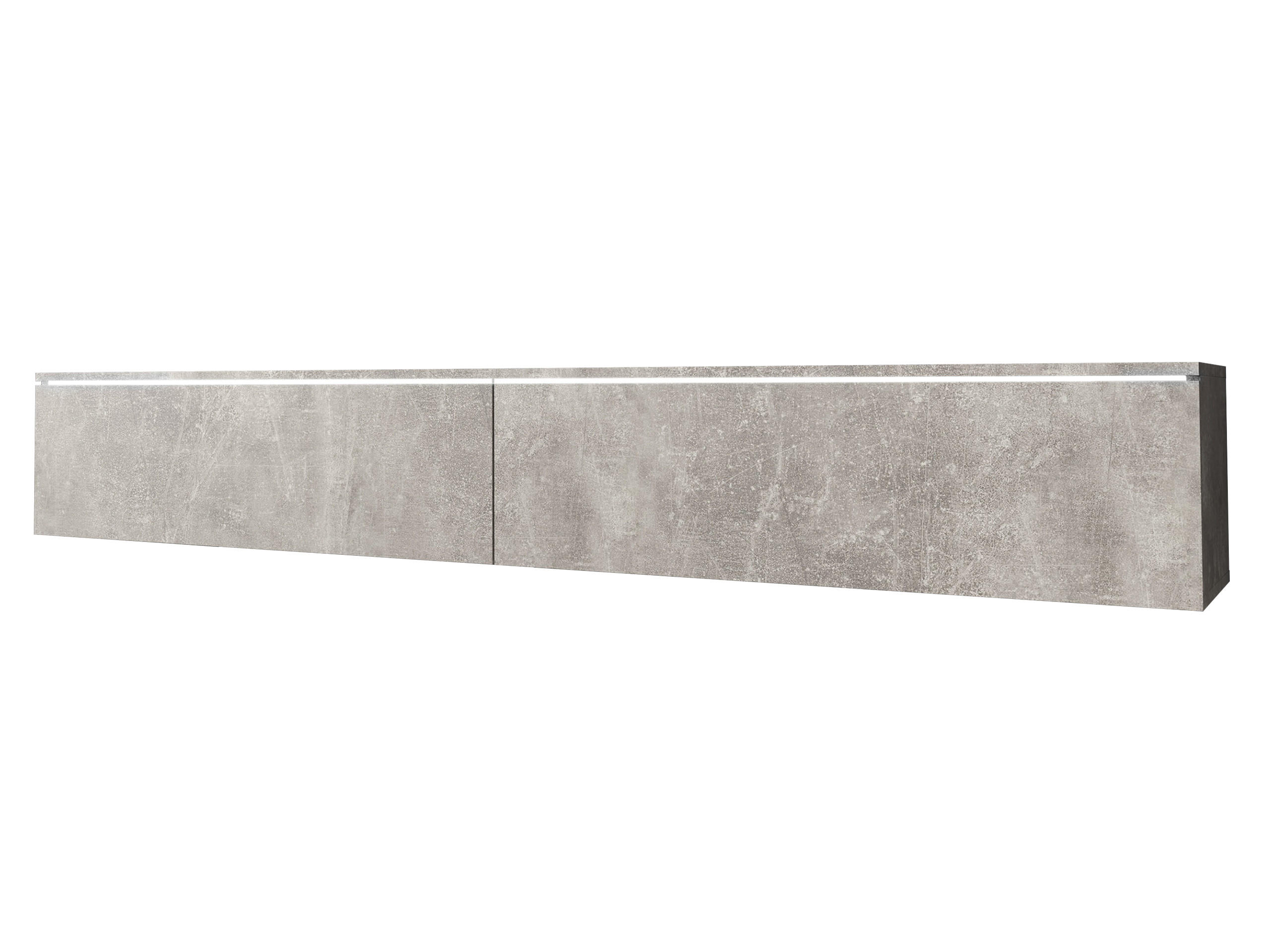 TV-LOWBOARD D180 mit weißer LED Beleuchtung - Silberfarben/Grau, Holzwerkstoff/Kunststoff (180/30/33cm) - MIRJAN24