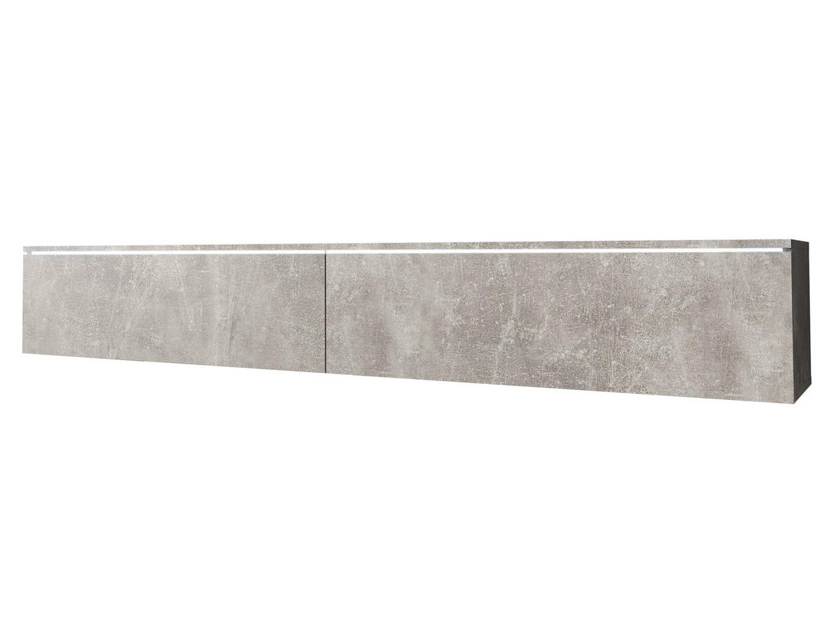 TV-LOWBOARD D180 mit weißer LED Beleuchtung - Silberfarben/Grau, Holzwerkstoff/Kunststoff (180/30/33cm) - MIRJAN24
