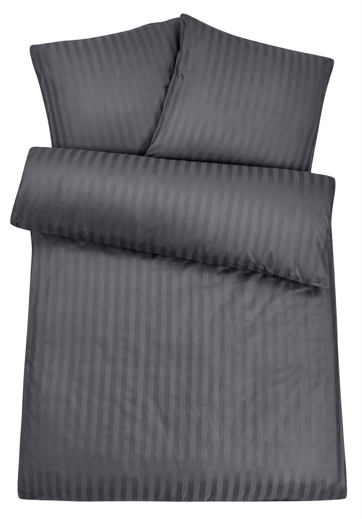Carpe Sonno Mikrofaser-Damast-Bettwäsche Anthrazit 155x220 cm