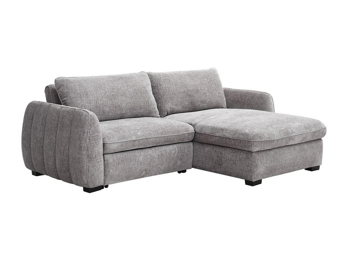 ECKSOFA zum Ausklappen und wendbar aus grauem meliertem Stoff - MONAVI - Grau, Textil (236/167cm) - Vente-Unique