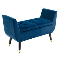 LUXUS Sitzbank, Polsterbank, Blau - Blau, Kunststoff (42/65/107cm) - HOMCOM