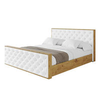 POLSTERBETT mit Bettkasten, Fußteil und Lattenrost, Boxbett ohne Matratze - ENZO3-Z 120x200 Weiß Kunstleder - Weiß Hochglanz, Holzwerkstoff/Textil (120/200cm) - ALTDECOR