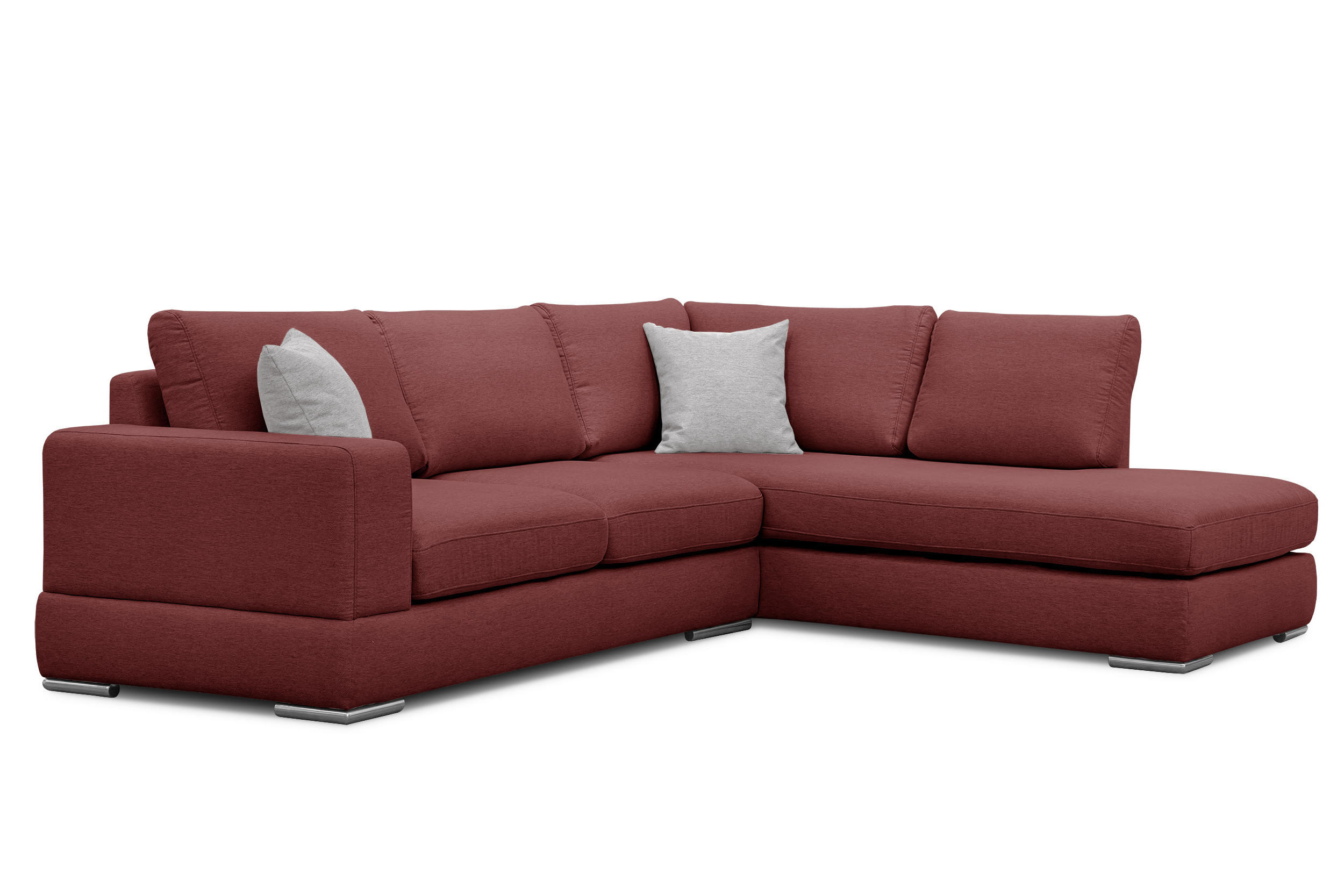 ECKSOFA OTTO 5-Sitzer, bordeaux - Bordeaux, Holzwerkstoff/Textil (279/219cm) - Courtois Laville