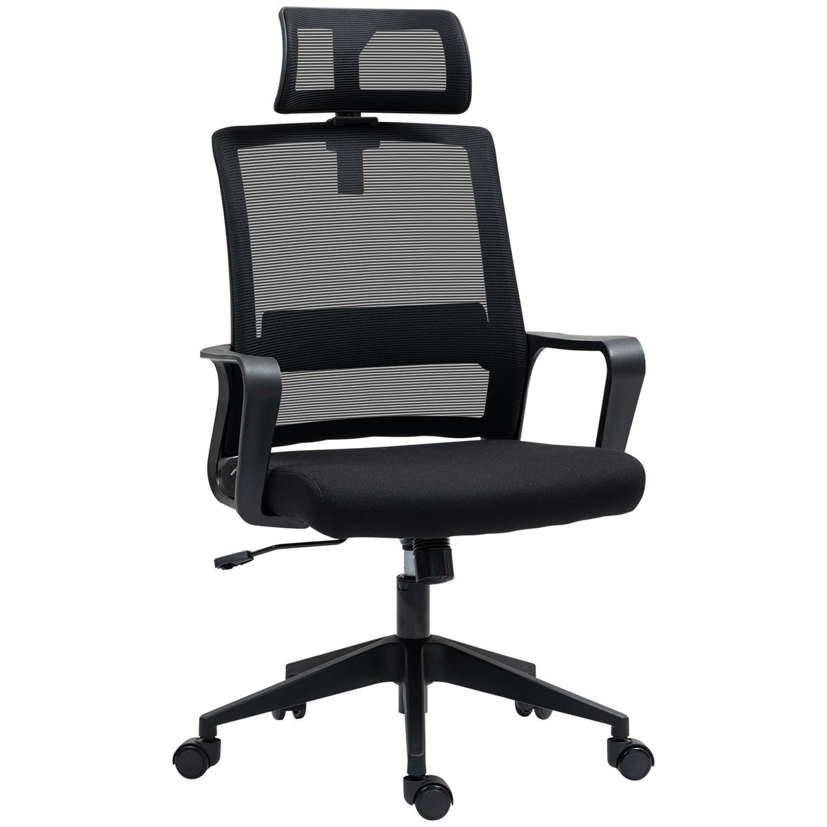 BÜROSTUHL Verstellbar Kopfstütze, Schwarz - Schwarz, Textil (64/112/60cm) - HOMCOM
