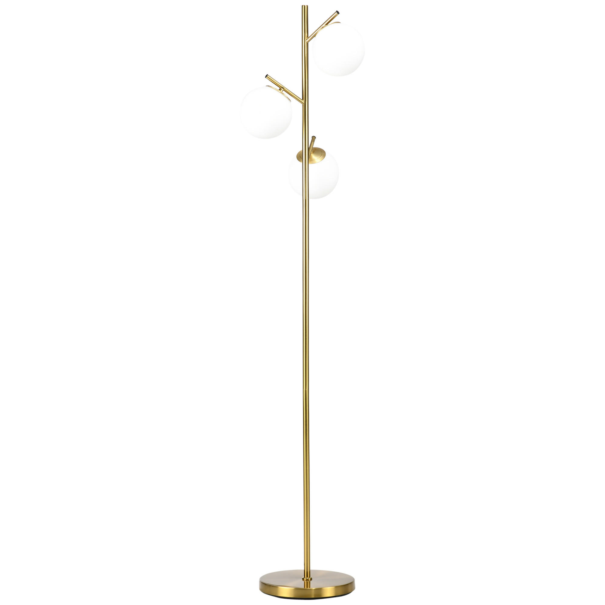 STEHLEUCHTE, Stehlampe, Metall, Gold - Goldfarben, Metall (27/27/169cm) - HOMCOM