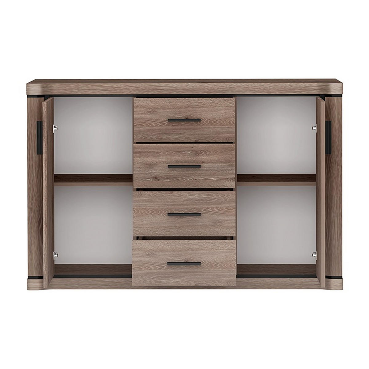 KOMMODE Dallas D-5 137 x 91 x 43,5 cm Trüffeleiche - Trüffeleichefarben, Holzwerkstoff/Kunststoff (137/91/43.5cm) - Koseto