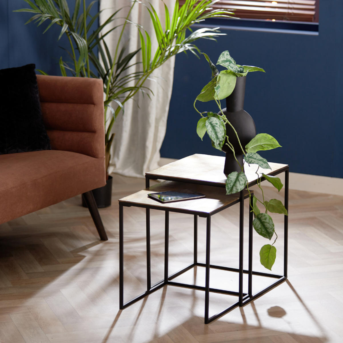 BEISTELLTISCH Banos Bronze 44,5/44,5/50,5 cm 2er-Set - Bronzefarben, Metall (44.5/44.5/50.5cm) - Light & Living