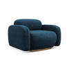 SESSEL Chenille Stoff Blau - Blau/Braun, Holz/Textil (110/73/95cm) - Makamii
