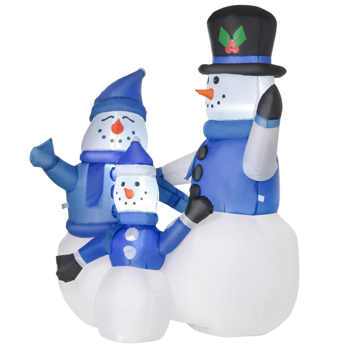 WEIHNACHTS-SCHNEEMANN Weiß 100.0/55.0/120.0cm - Weiß, Textil (55/120/100cm)