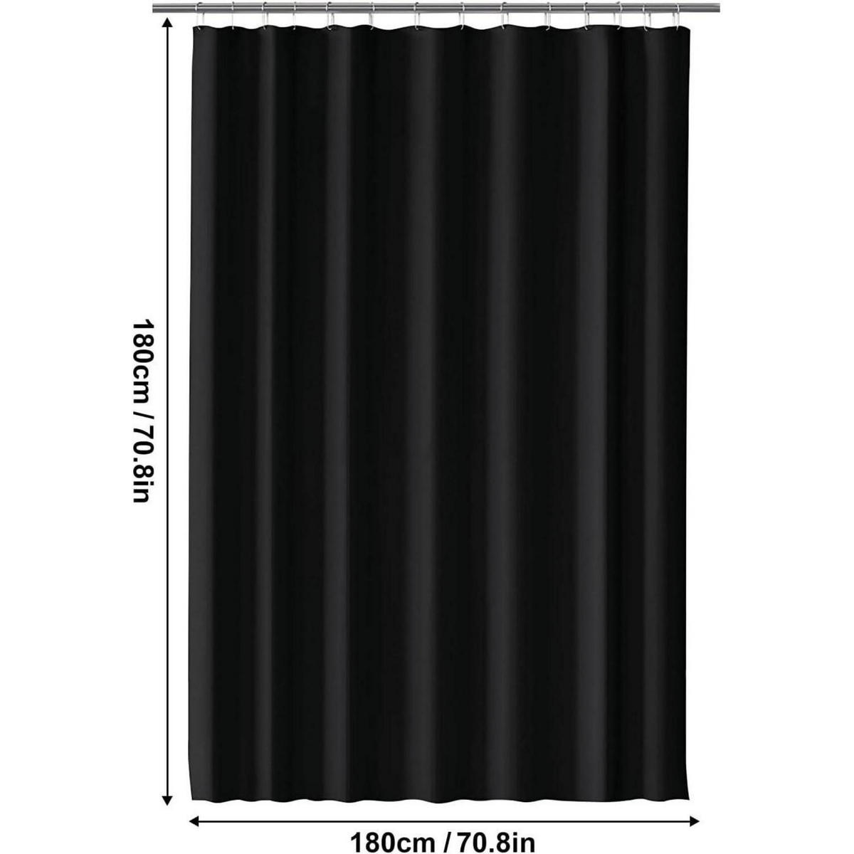 DUSCHVORHANG Schwarz 180 x 180 cm - Schwarz, Kunststoff (180/180cm)