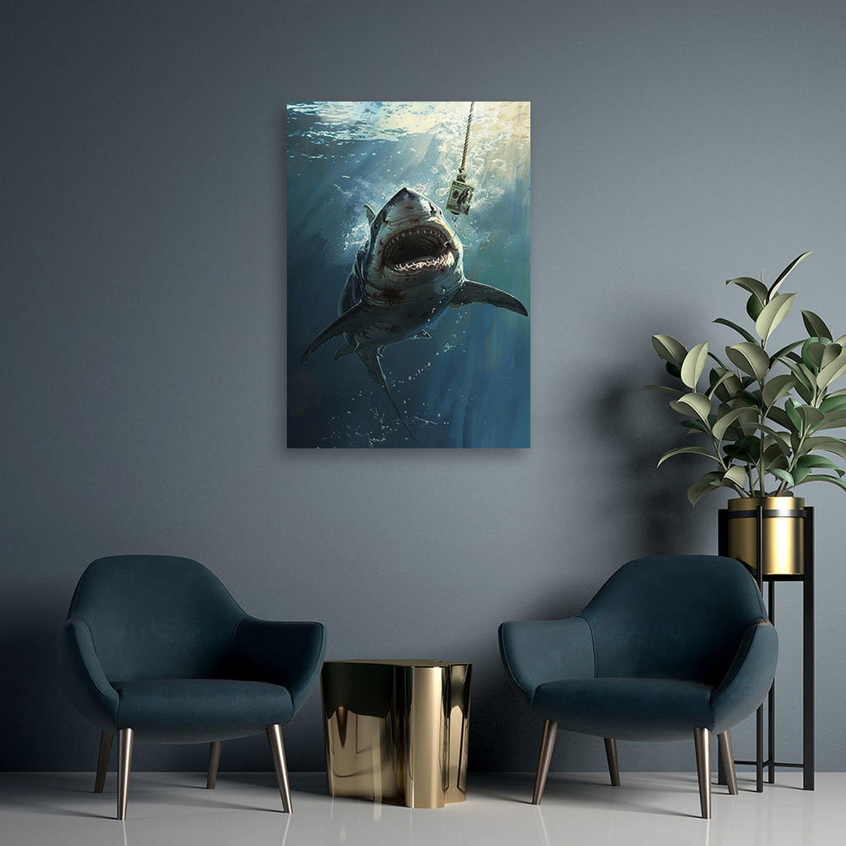 KUNSTDRUCK Blau 40/60 cm - Blau, Textil (40/60cm) - KUNSTLOFT
