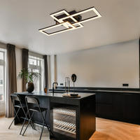 LED DECKENLEUCHTE Kristalle Schwarz - Schwarz, Metall (61.4/34/9.3cm) - Globo Lighting