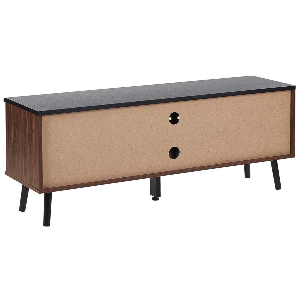 TV-MÖBEL Dunkelbraun, Schwarz PERTH 40/140/54 cm - Dunkelbraun, Holzwerkstoff (140/54/40cm) - Beliani