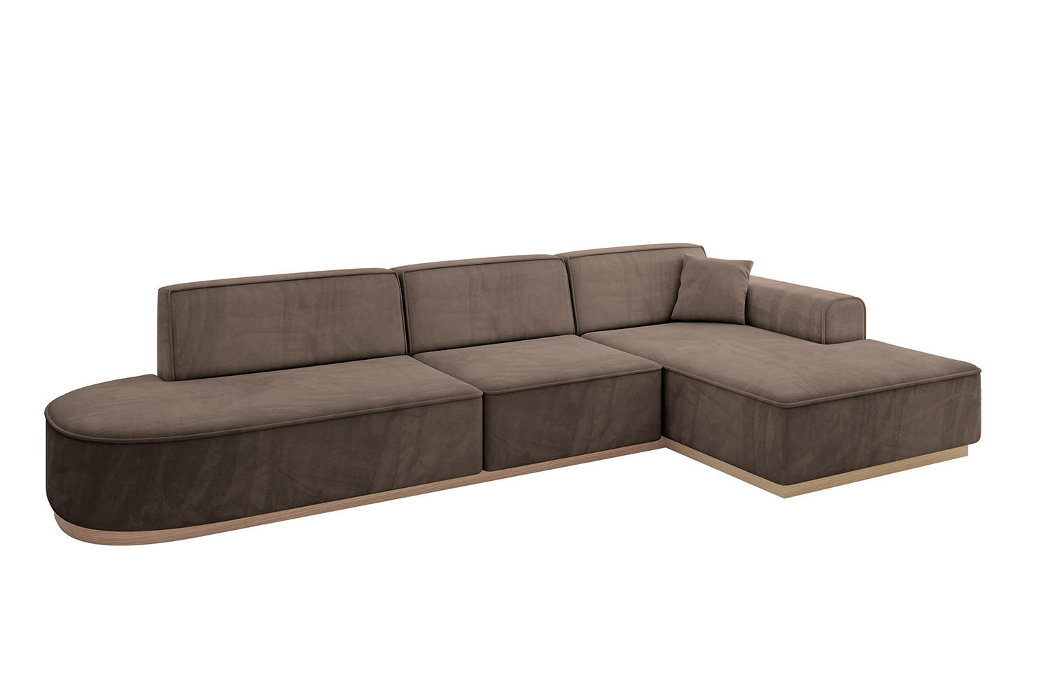 ECKSOFA Ottomane Rechts IREA-L2 - 327x165x80 cm Braun - Braun, Holzwerkstoff/Textil (327/165cm) - ALTDECOR